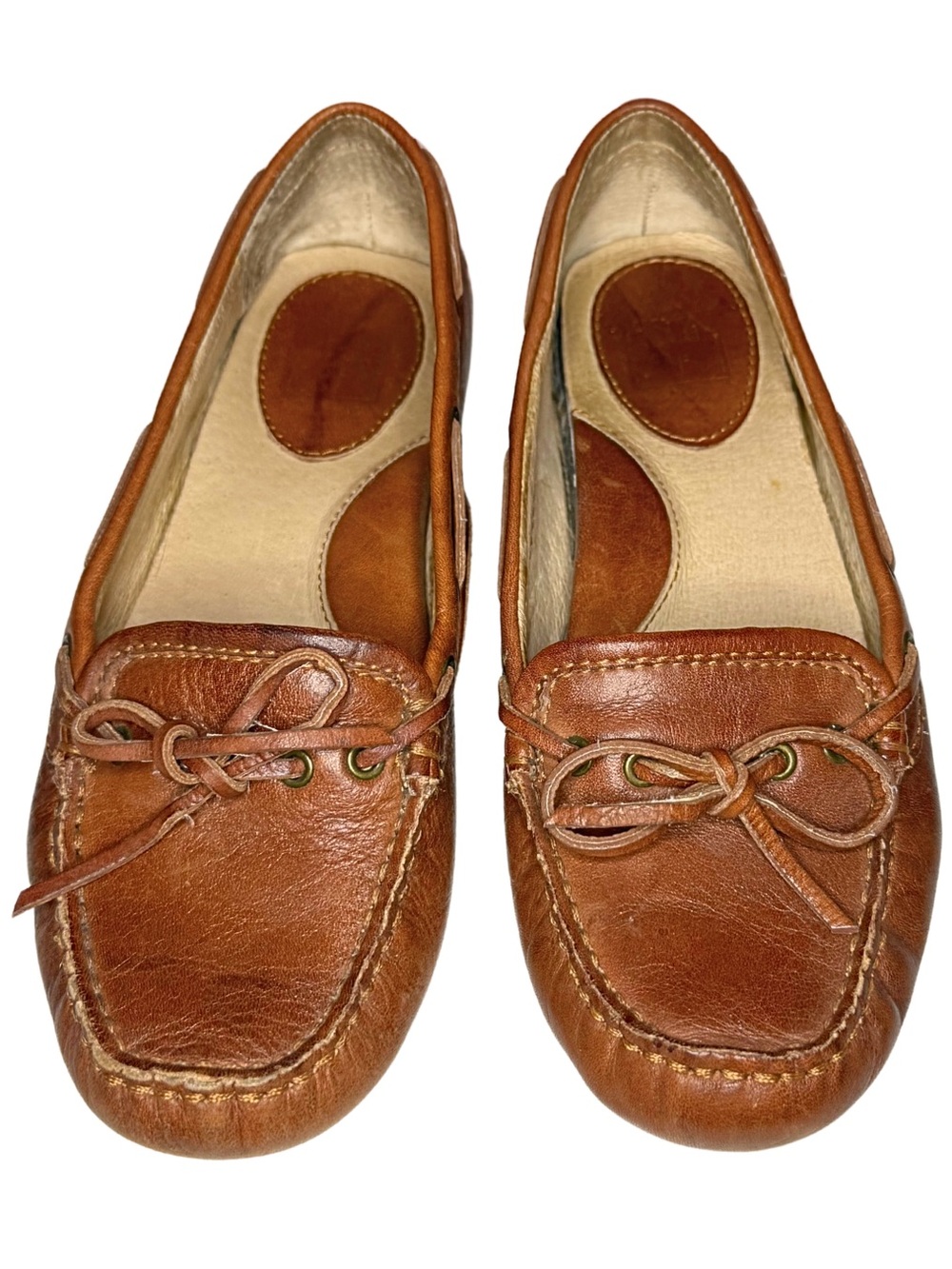 Frye Leather Reagan Campus Driver Moccasin Loafers Brown Women’s Size 7 - Picture 2 of 11